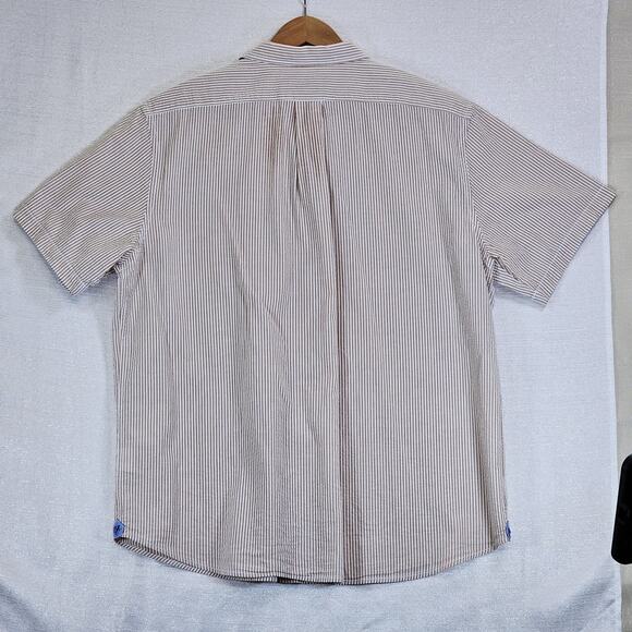DANIEL CREMIEUX CLASSICS Shirt Mens XL 100% Linen Short Sleeve ButtonUp Pockets - Picture 10 of 10